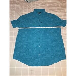 Alaskan Hardgear Duluth Mens L Chilkat River Snap Shirt Blue Topographic Map